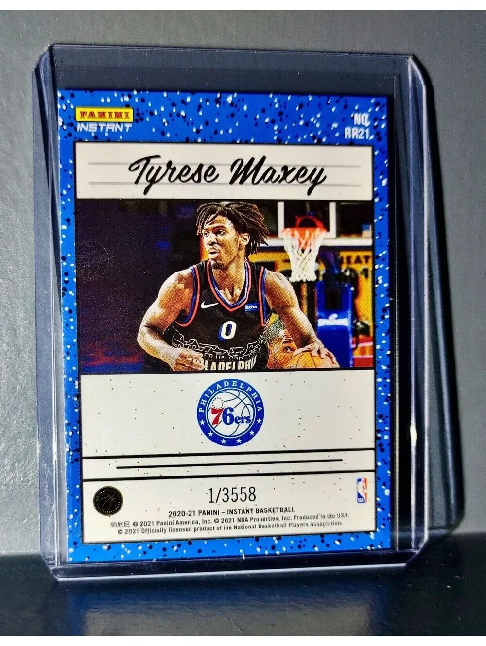 Tyrese Maxey 2020-21 Panini NBA Instant #21 Rated Rookie Retro Card 1/3558